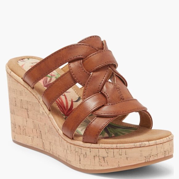 NEW BOC Cora Platform Wedge Sandal Dark Tan - Picture 1 of 7